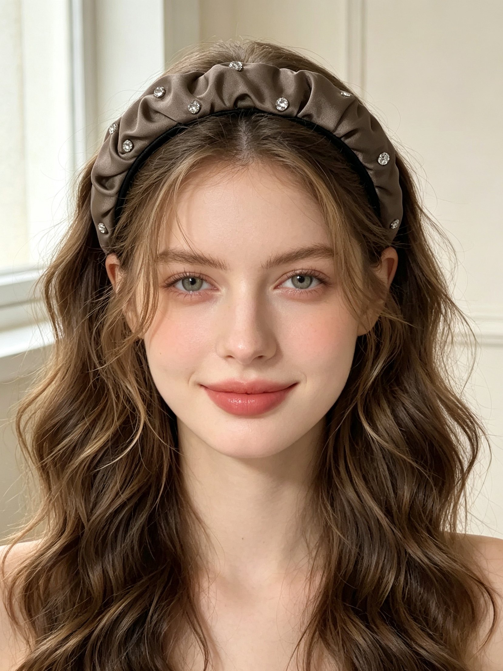 Minimalist Rhinestone Pleated Headband