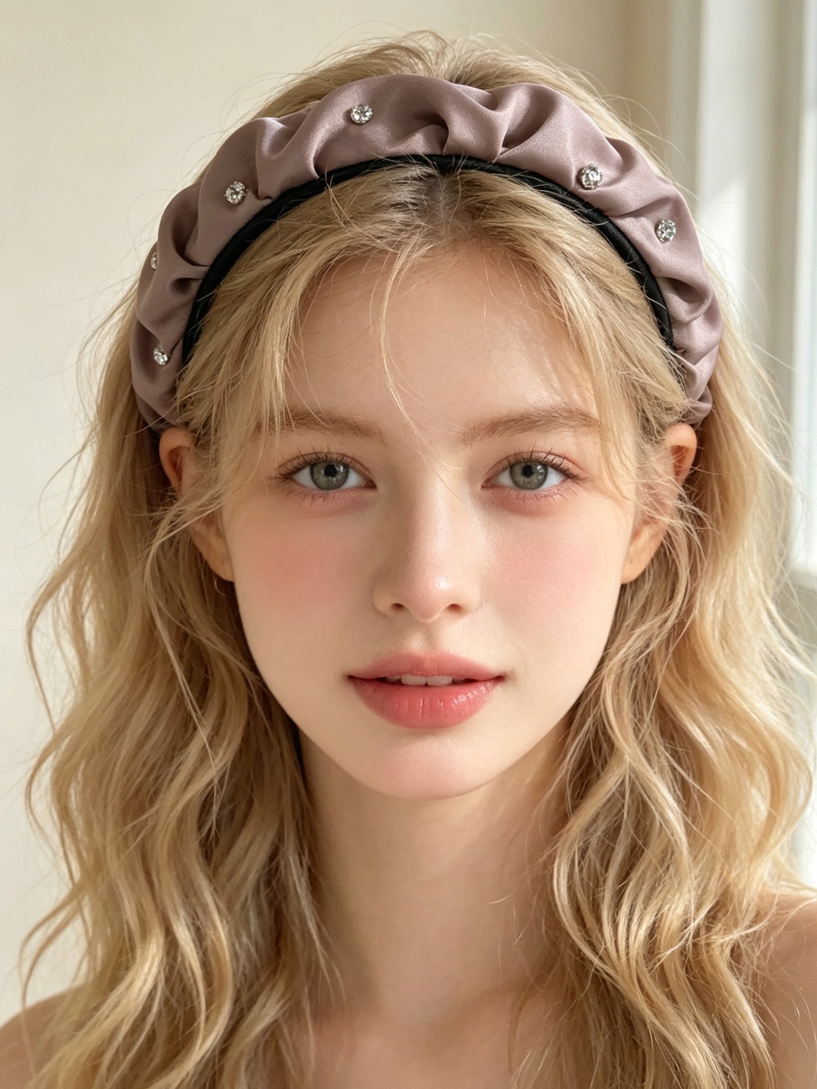 Minimalist Rhinestone Pleated Headband