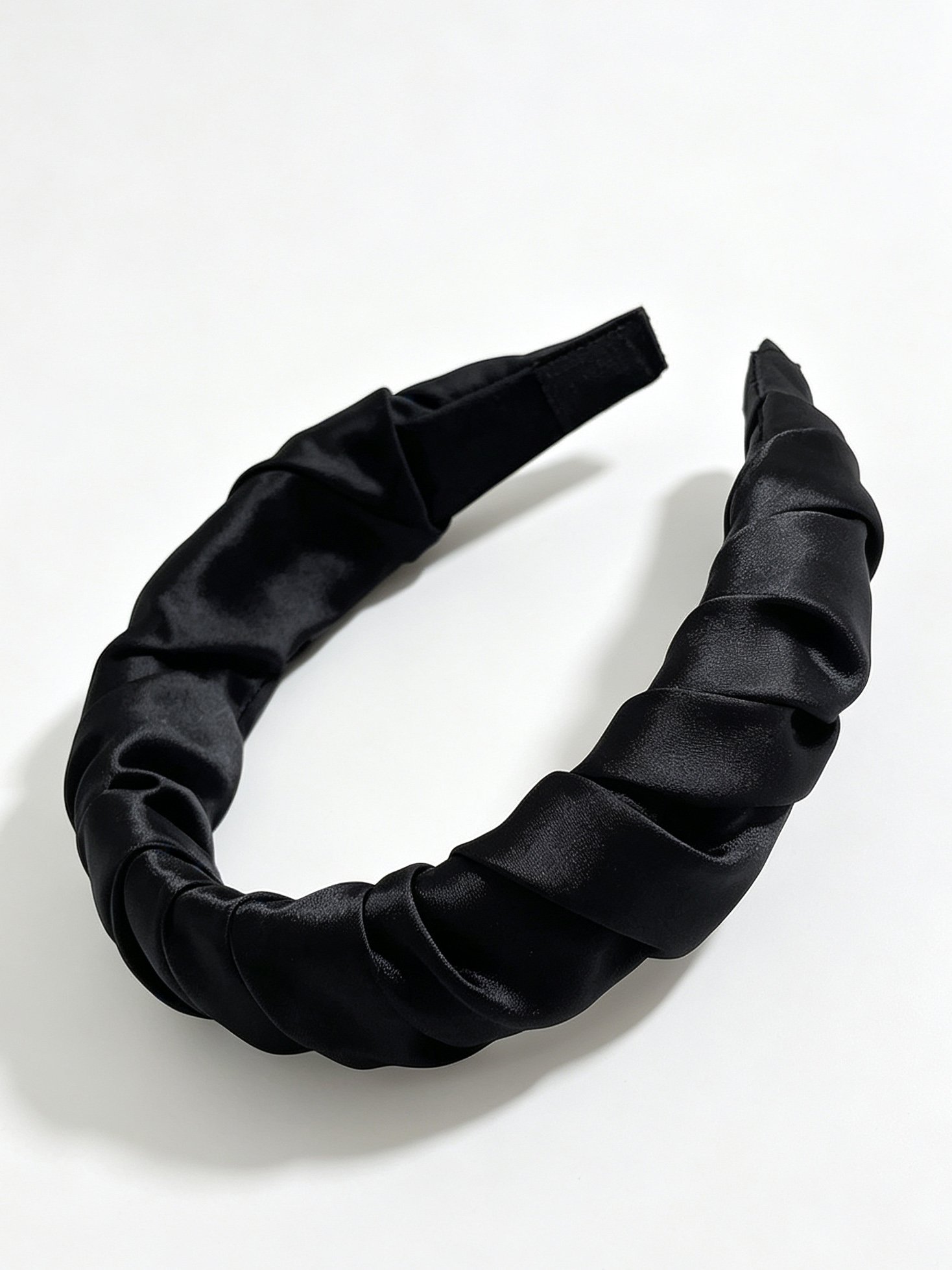 French Satin Pleated Solid Color Headband