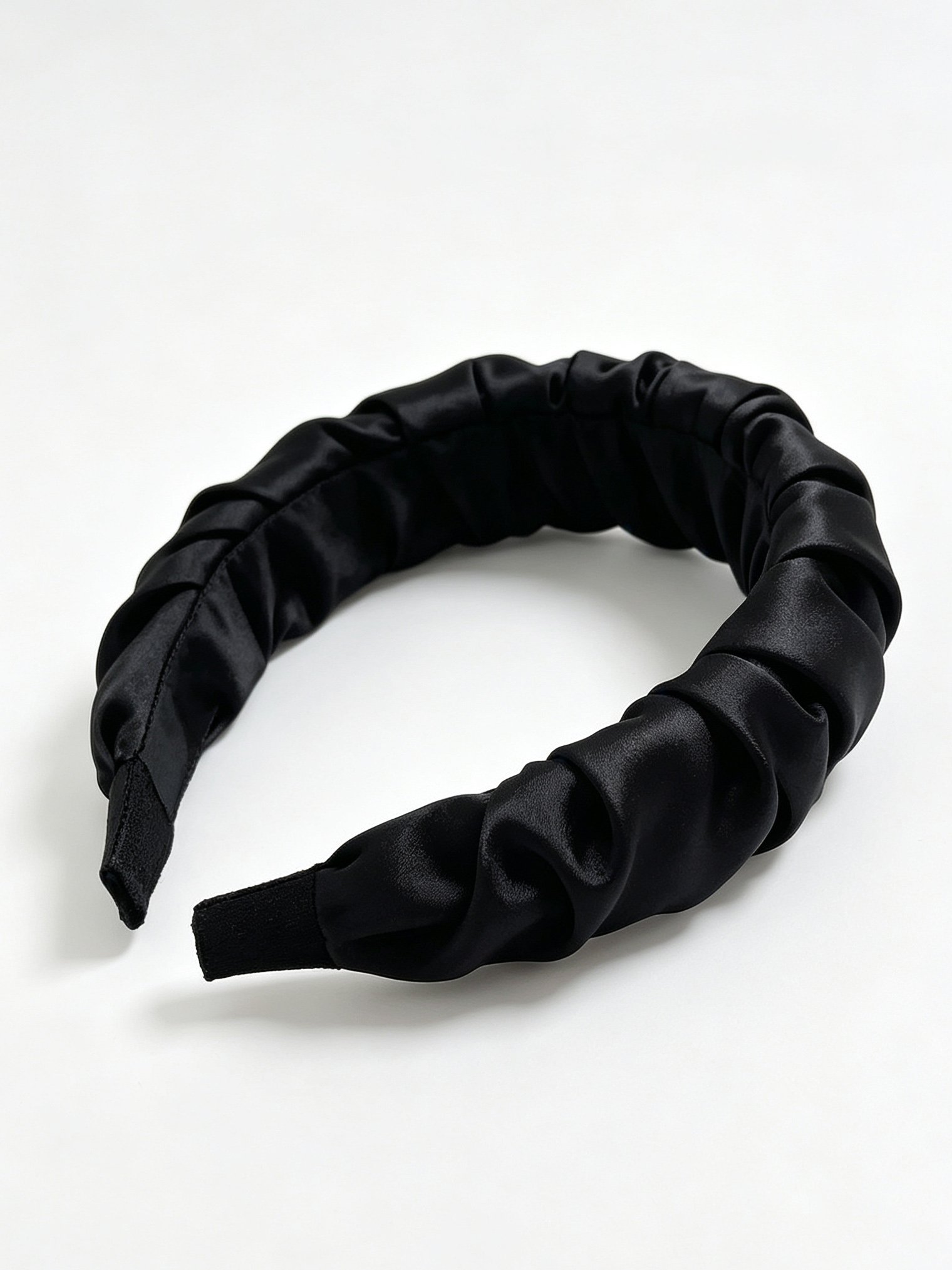French Satin Pleated Solid Color Headband