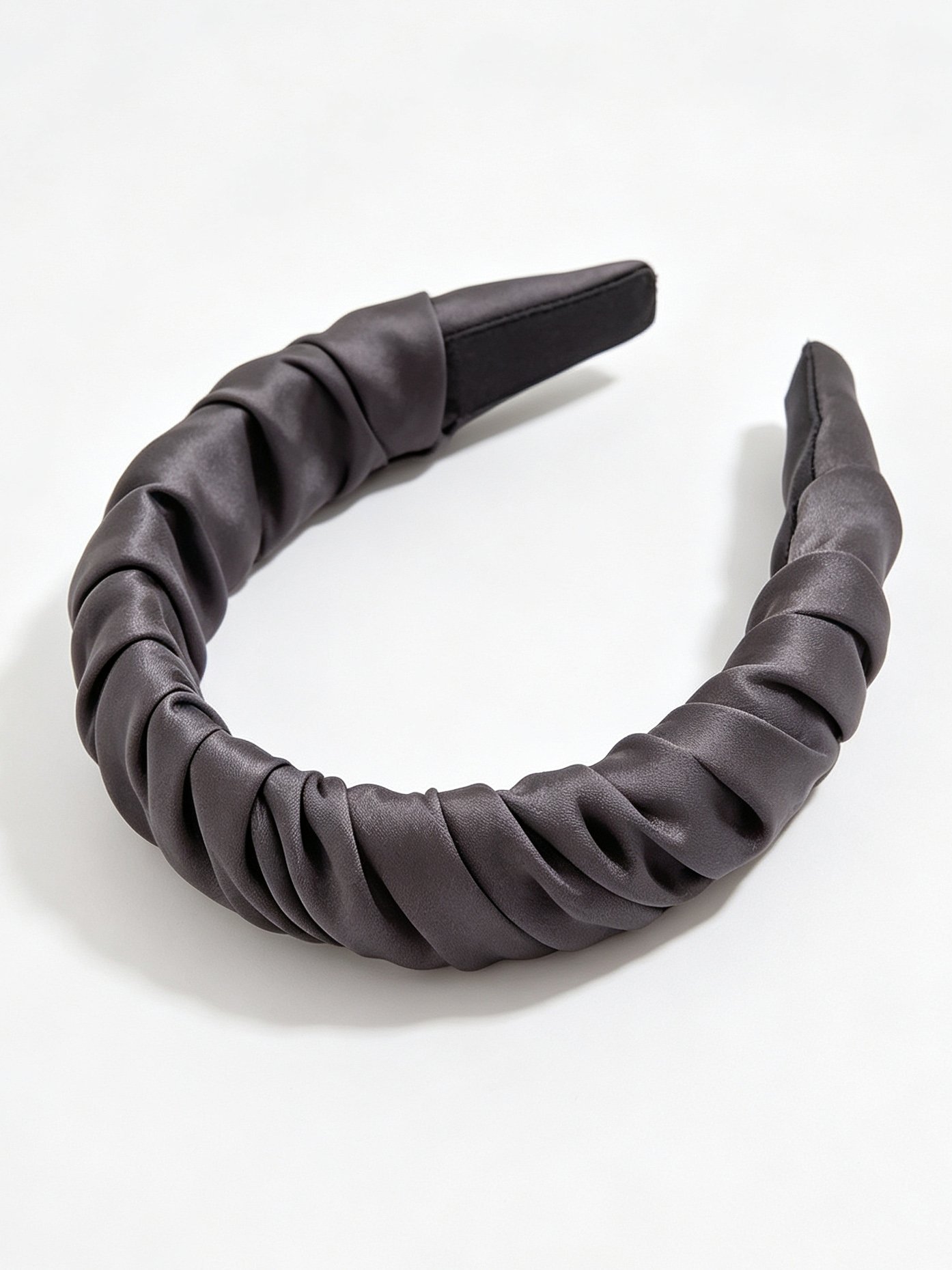 French Satin Pleated Solid Color Headband