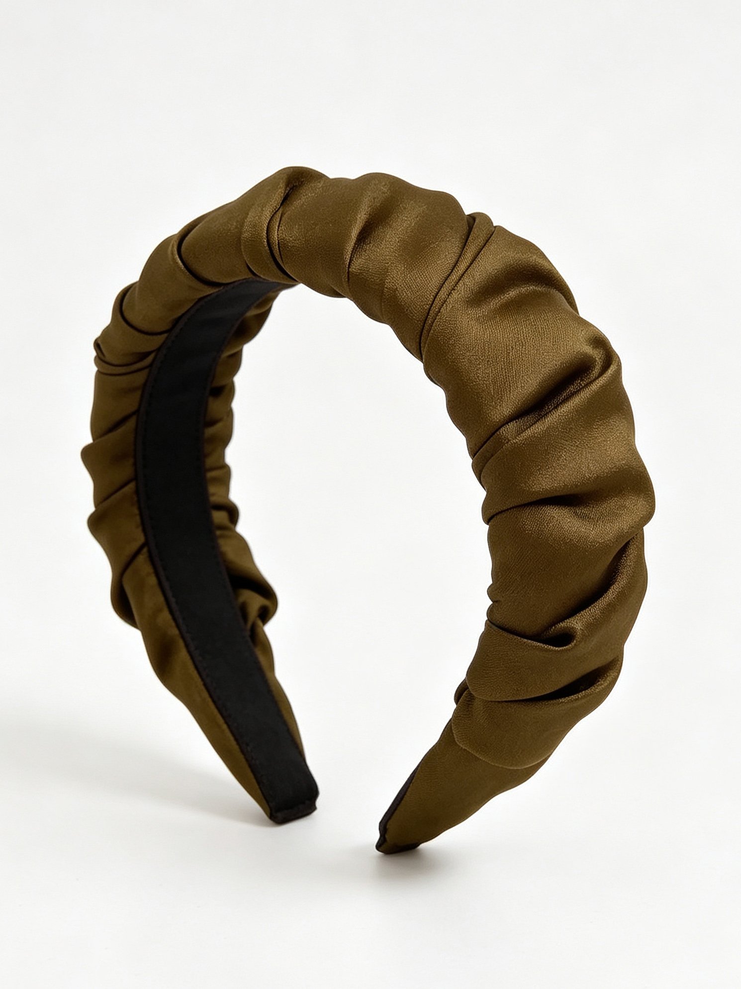 French Satin Pleated Solid Color Headband