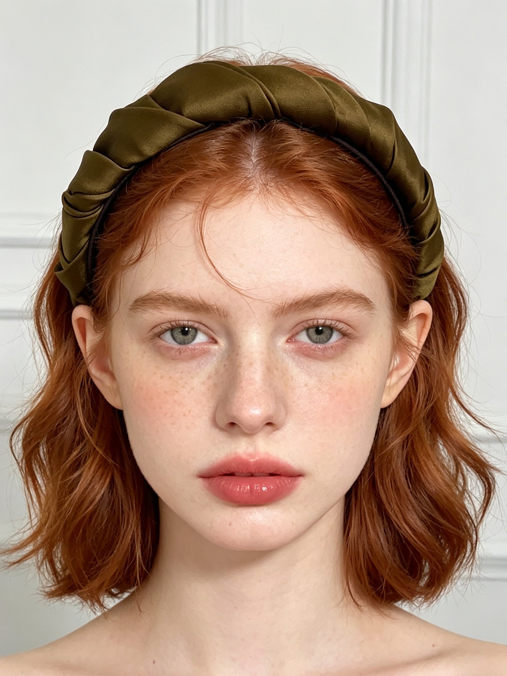 French Satin Pleated Solid Color Headband