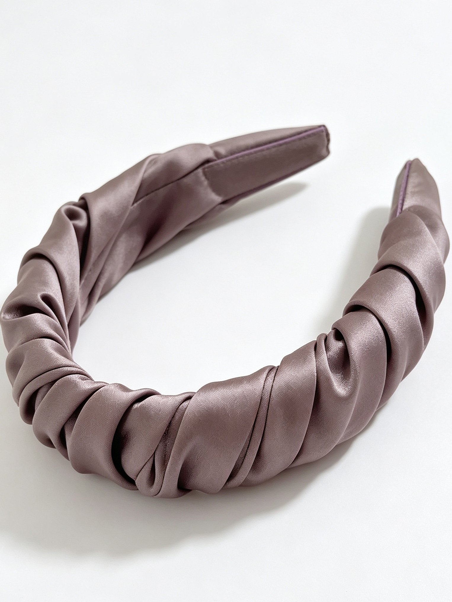 French Satin Pleated Solid Color Headband