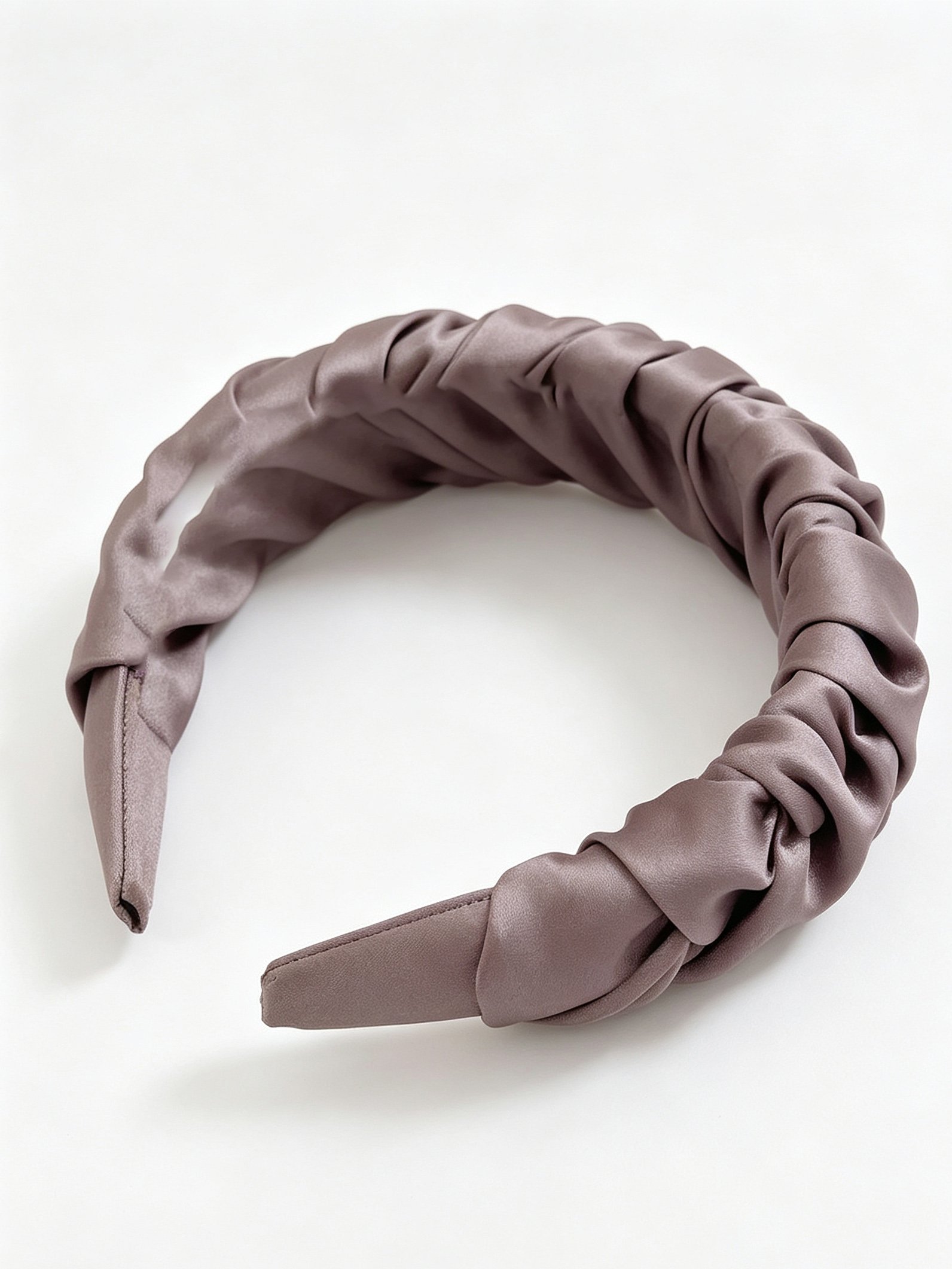 French Satin Pleated Solid Color Headband