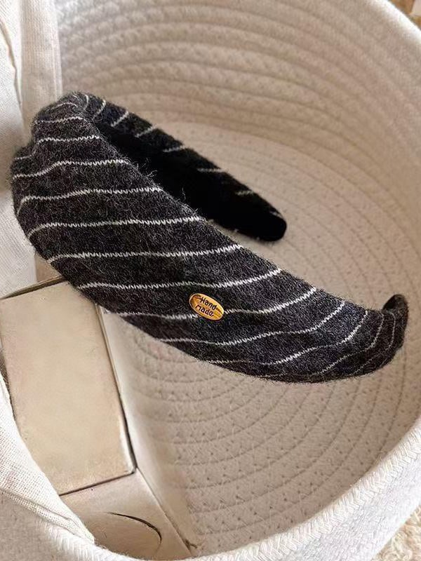Striped Wide Gold Label Headband