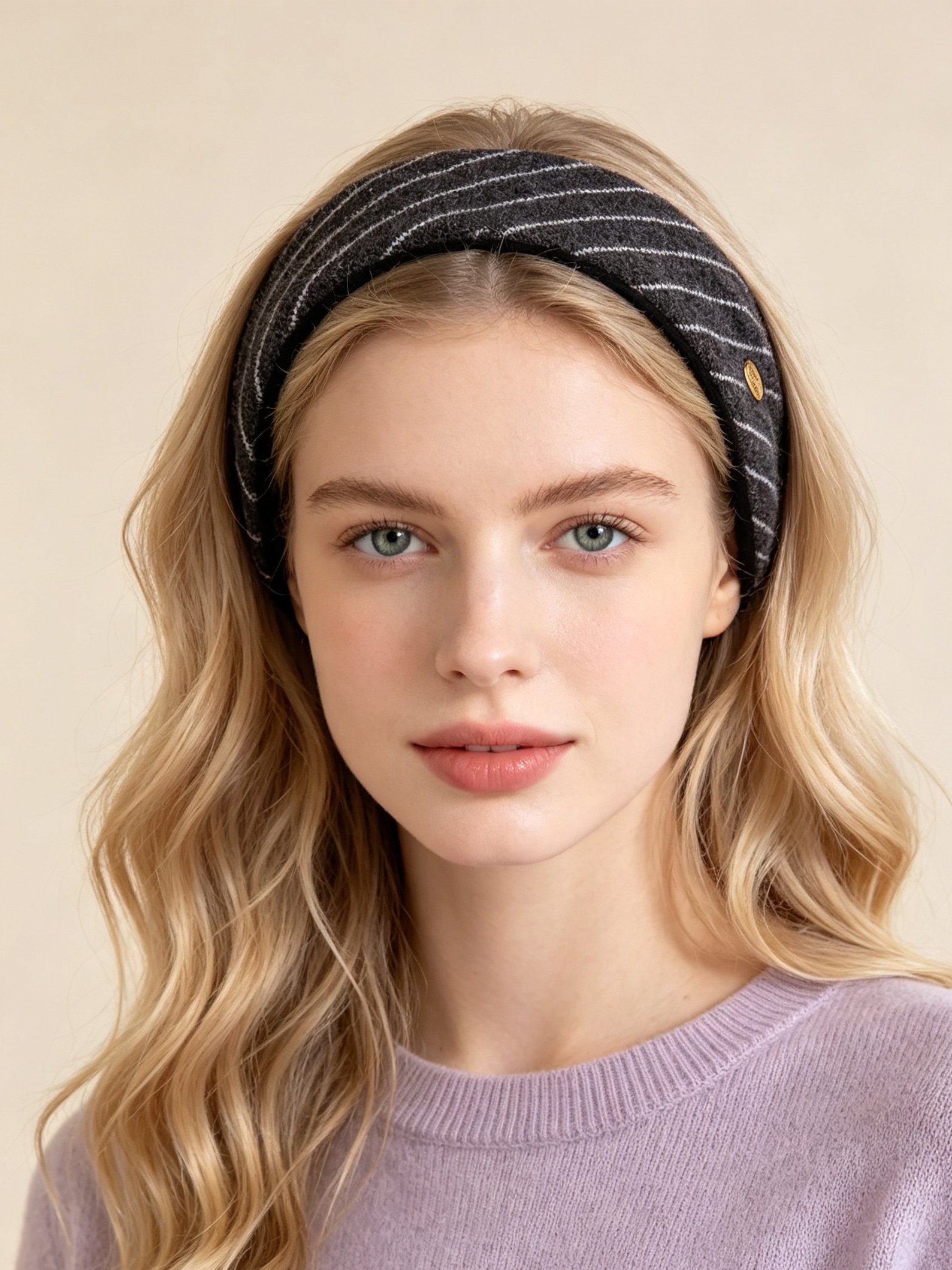 Striped Wide Gold Label Headband