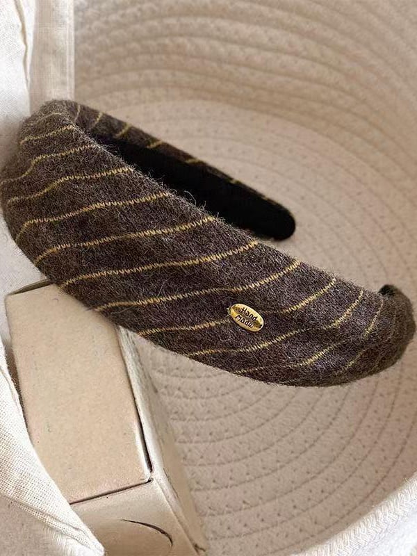Striped Wide Gold Label Headband