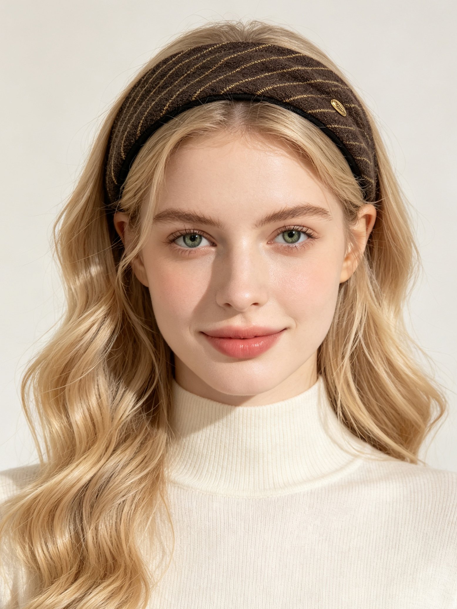 Striped Wide Gold Label Headband