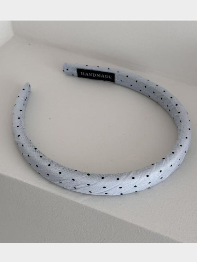 Light Blue Polka Dot Handmade Headband