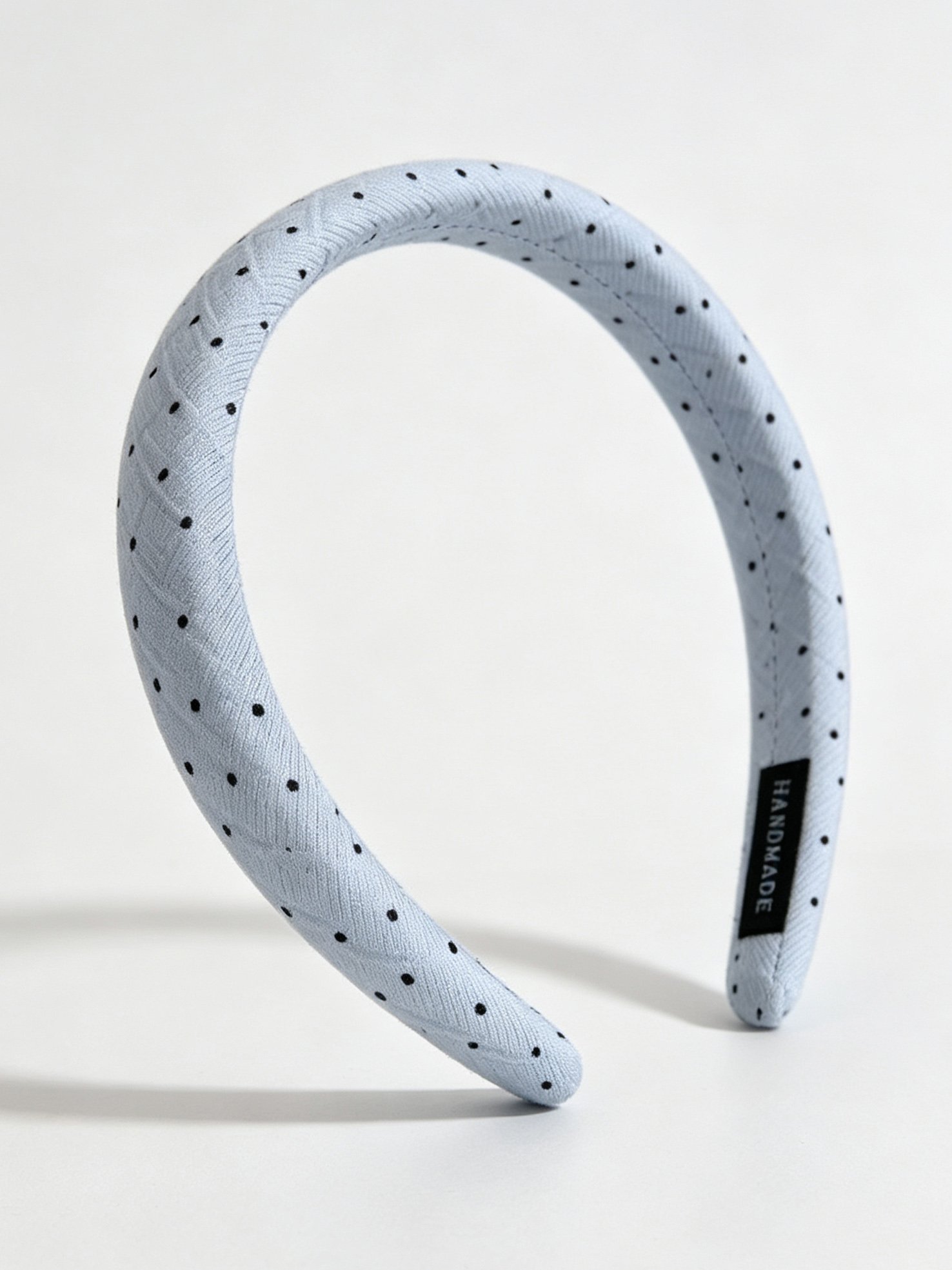 Light Blue Polka Dot Handmade Headband