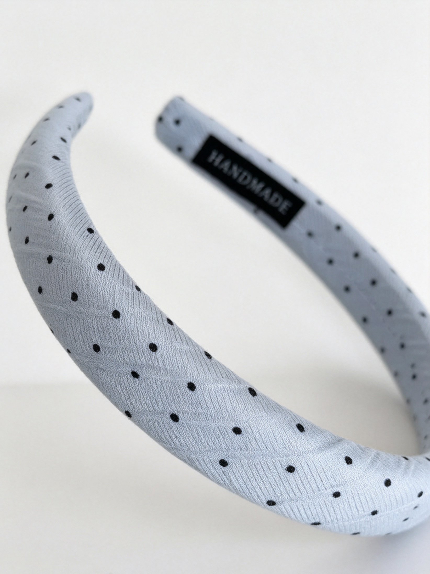 Light Blue Polka Dot Handmade Headband