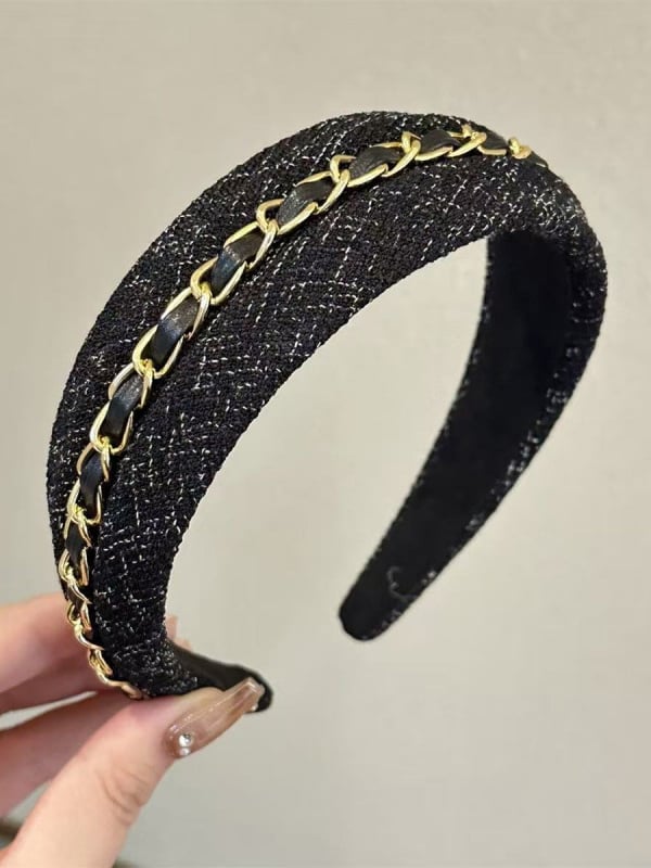 Tweed Chain Wide Headband