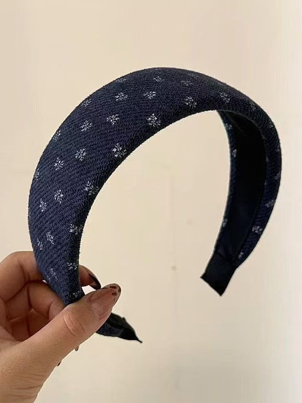Knitted Small Floral Wide Headband