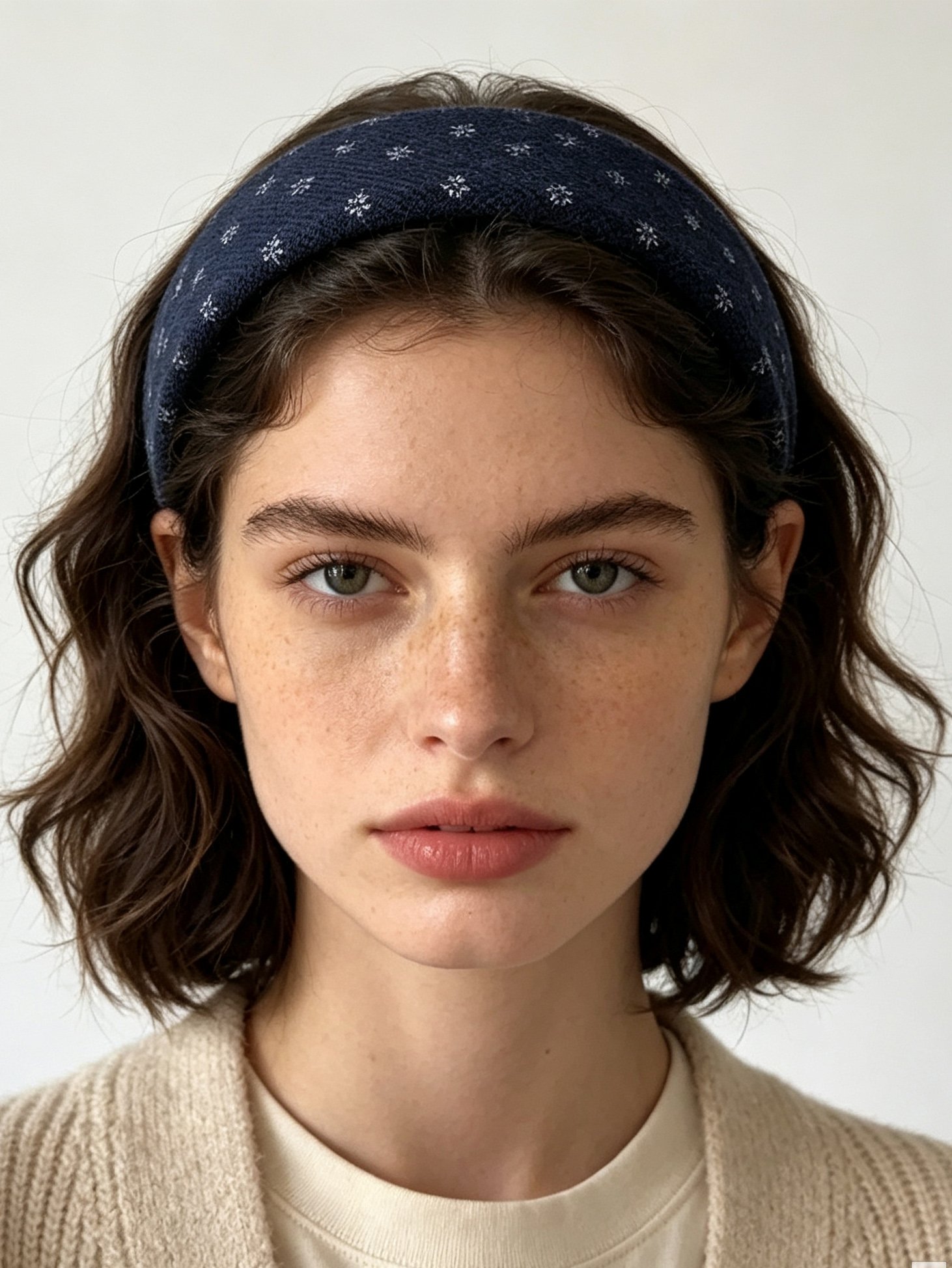 Knitted Small Floral Wide Headband