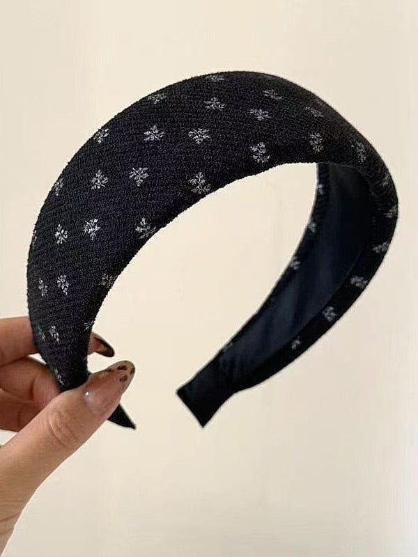 Knitted Small Floral Wide Headband