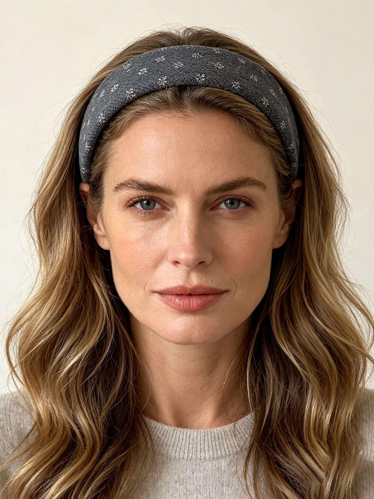 Knitted Small Floral Wide Headband