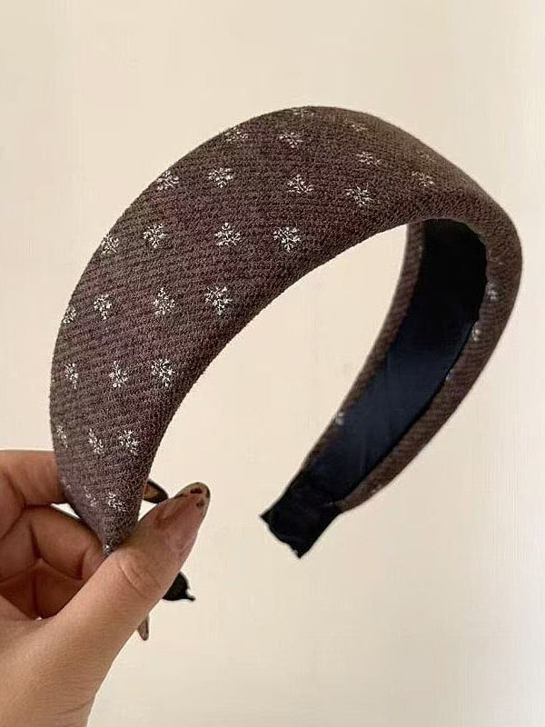 Knitted Small Floral Wide Headband