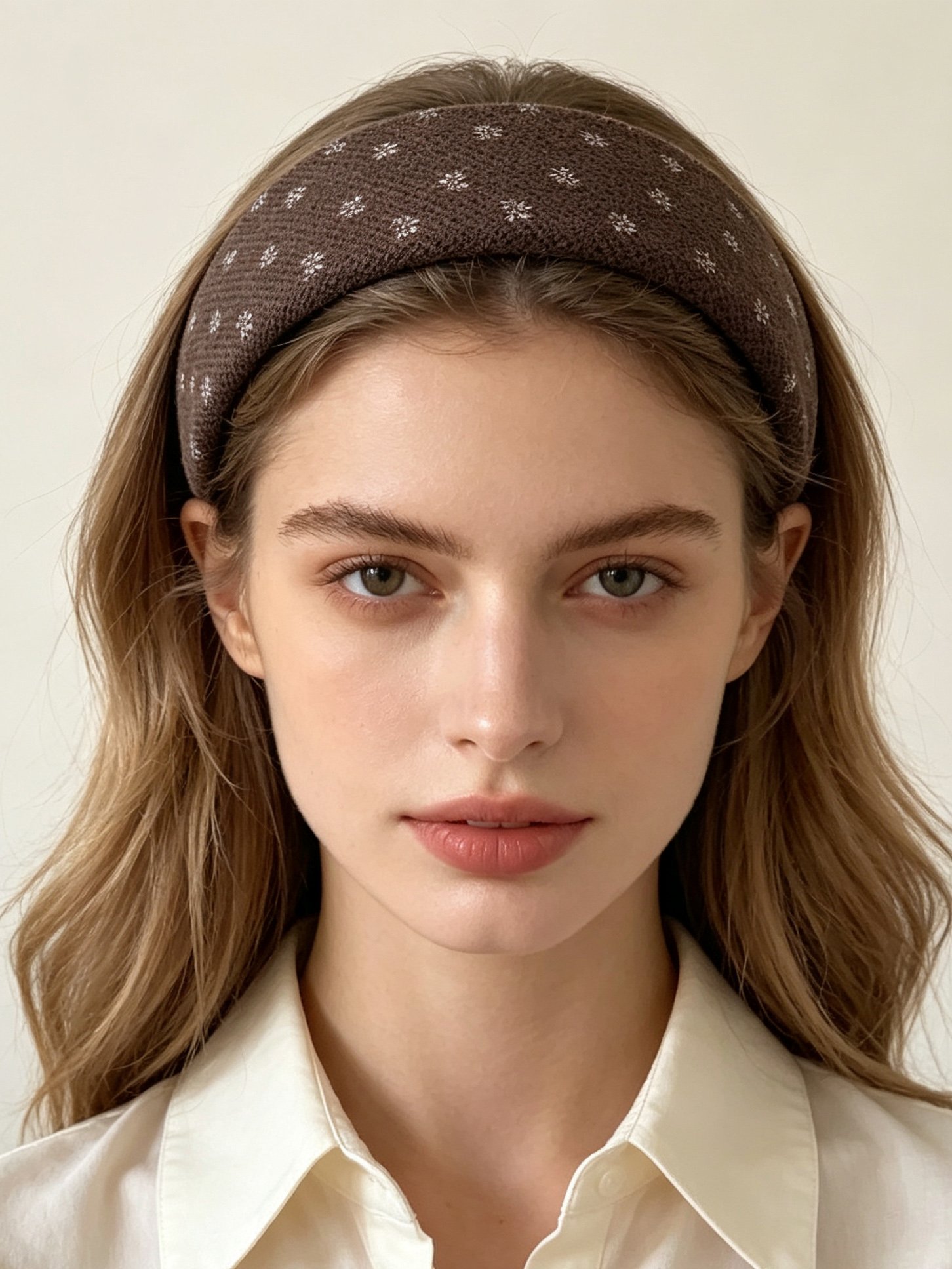 Knitted Small Floral Wide Headband