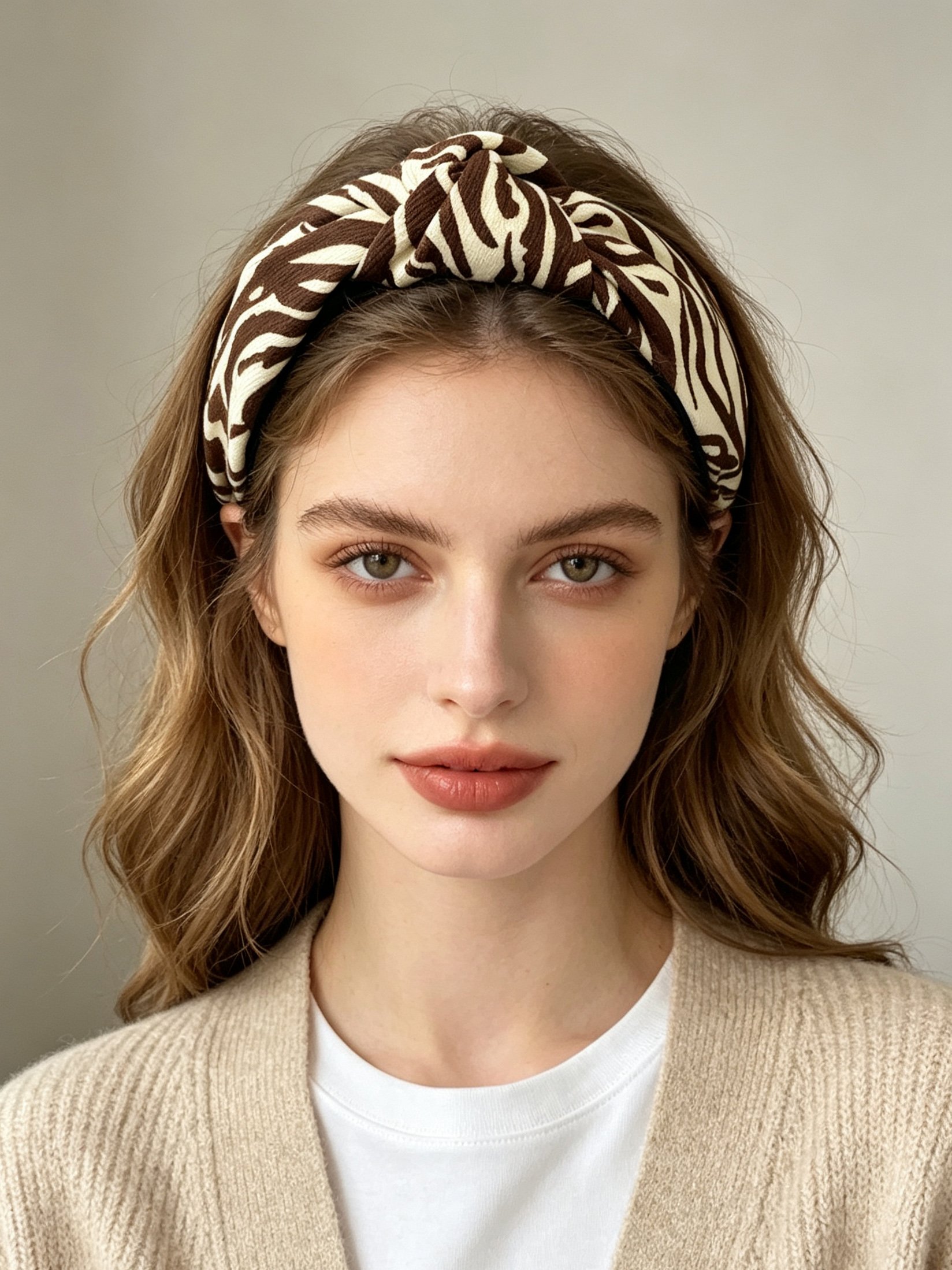 Knotted Zebra Print Minimalist Headband