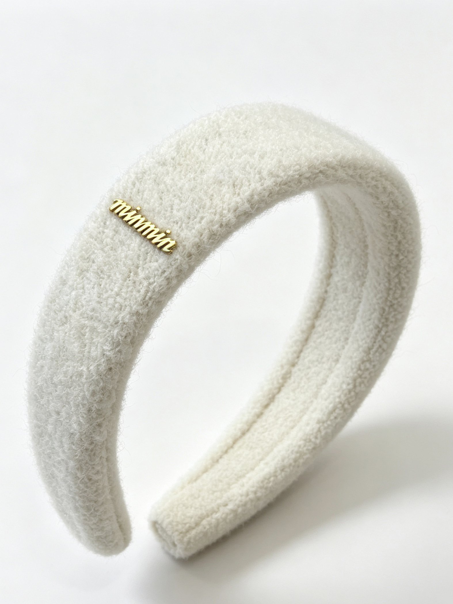 Plush Letter Gold Tag Headband