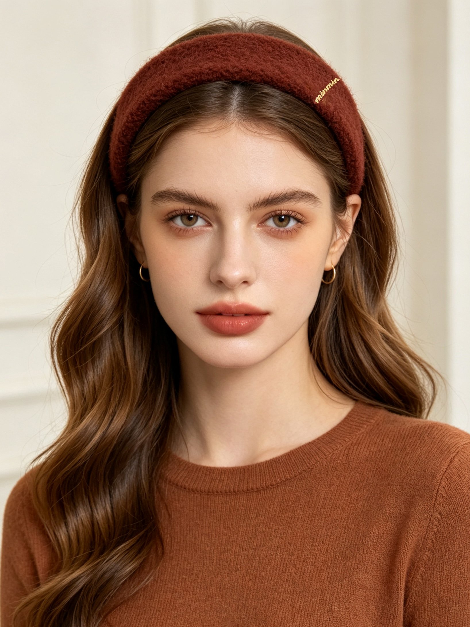 Plush Letter Gold Tag Headband