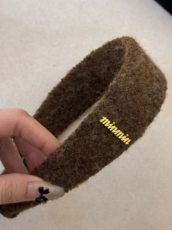 Plush Letter Gold Tag Headband