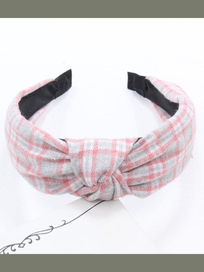 Cross Plaid Knot Headband