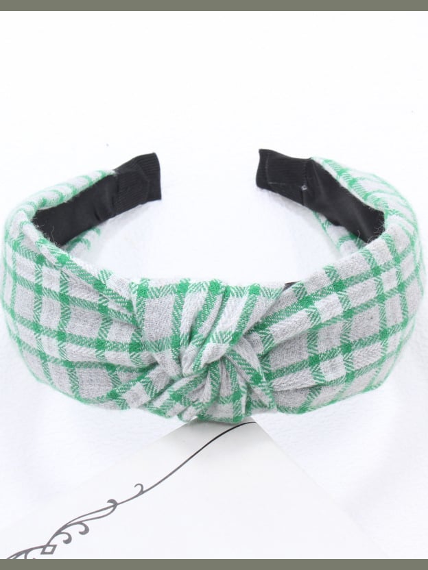 Cross Plaid Knot Headband