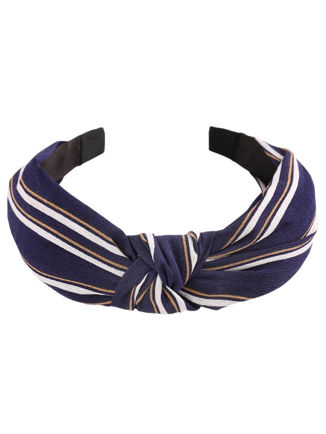 Two-tone Thin Stripe Knotted Headband