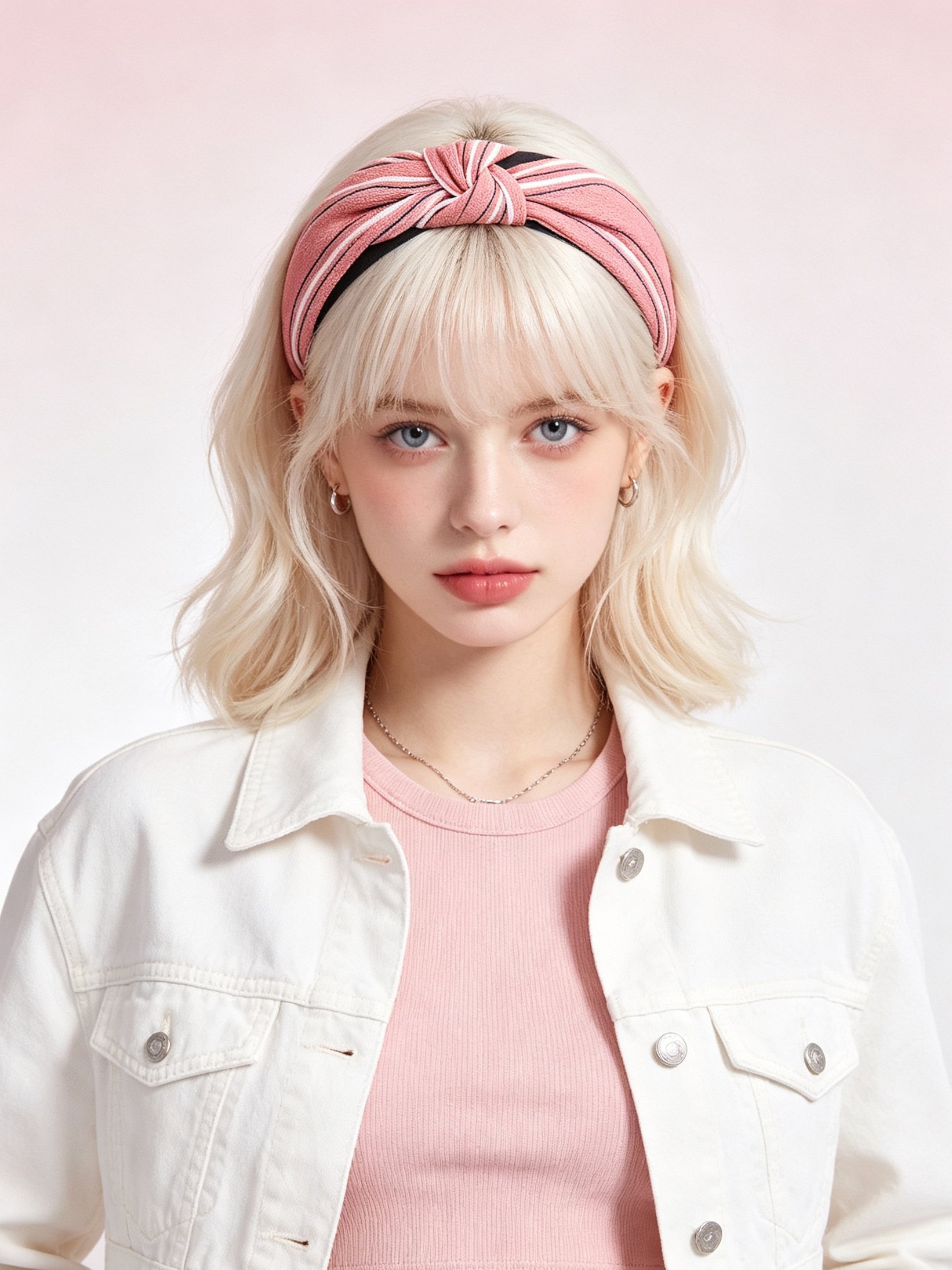 Two-tone Thin Stripe Knotted Headband