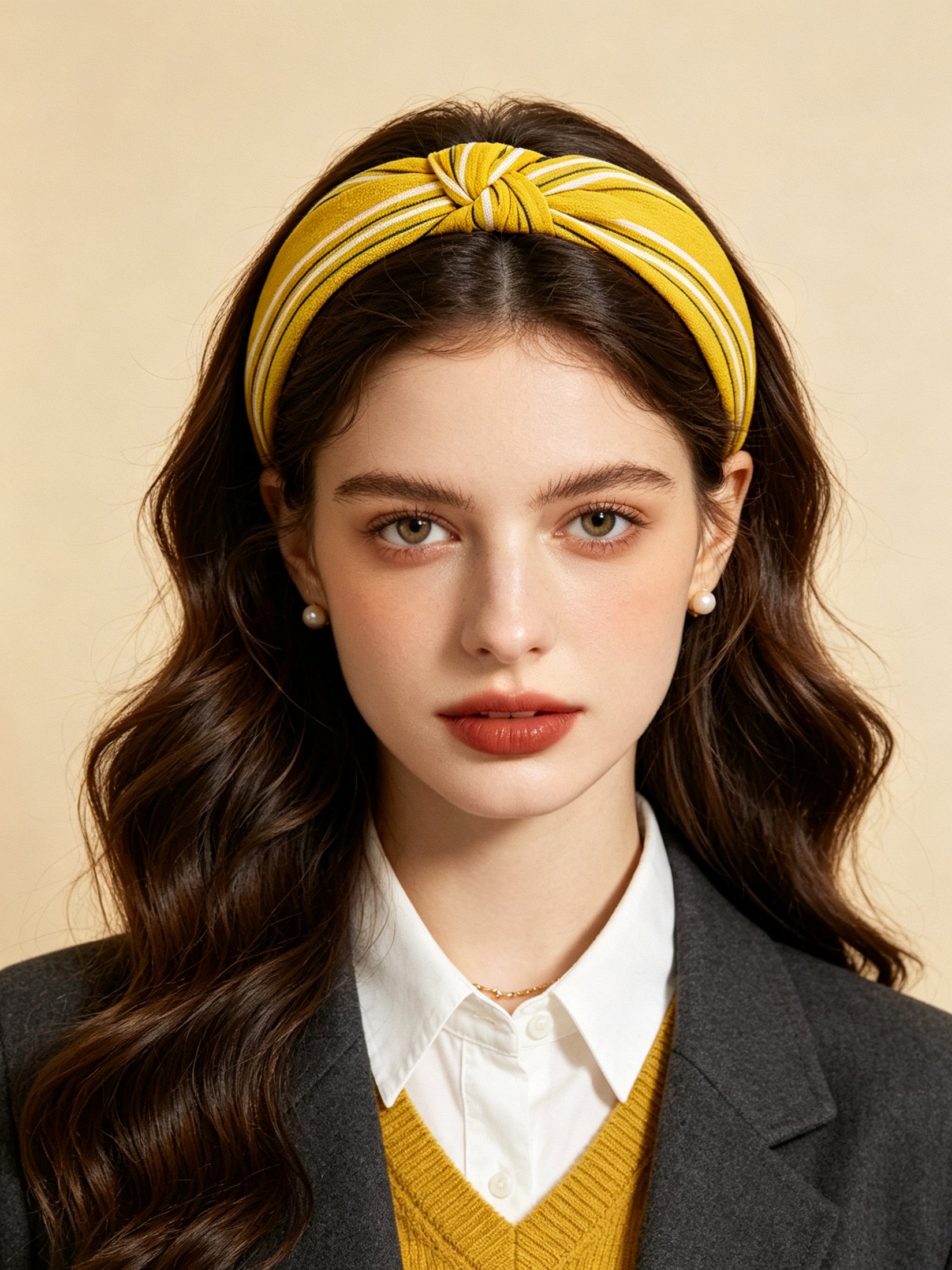 Two-tone Thin Stripe Knotted Headband