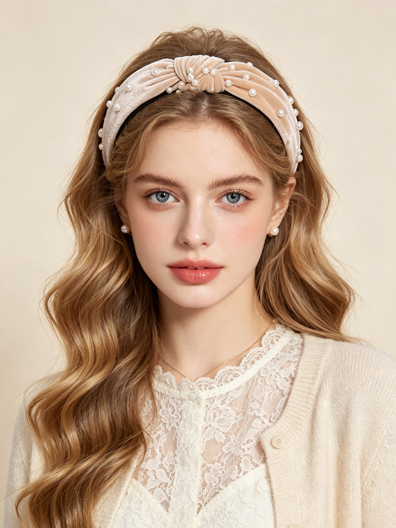 Pearl Knotted Wide Headband