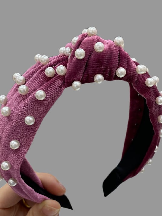 Pearl Knotted Wide Headband