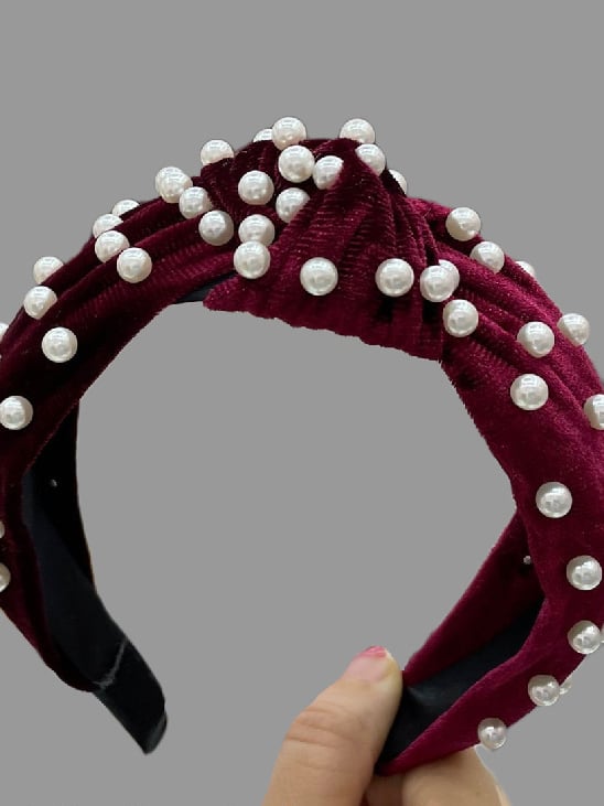 Pearl Knotted Wide Headband