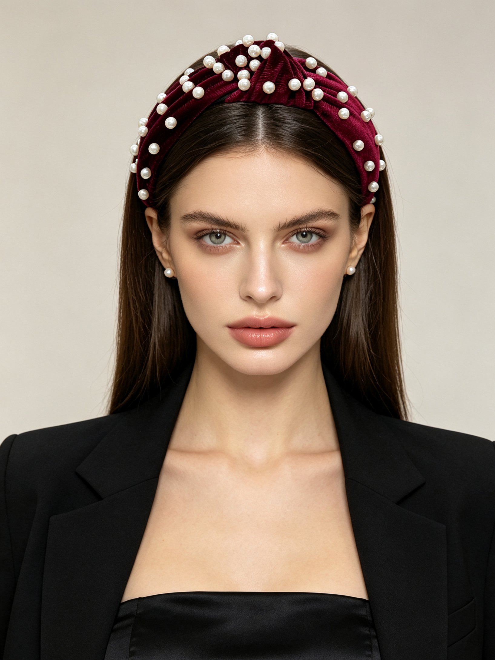 Pearl Knotted Wide Headband