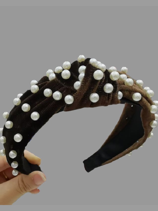Pearl Knotted Wide Headband