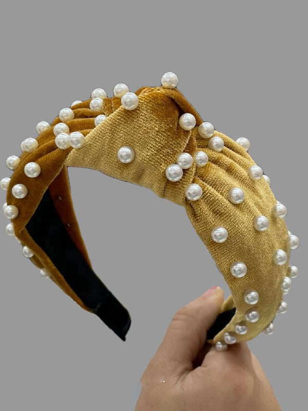 طوق شعر أصفر سادة