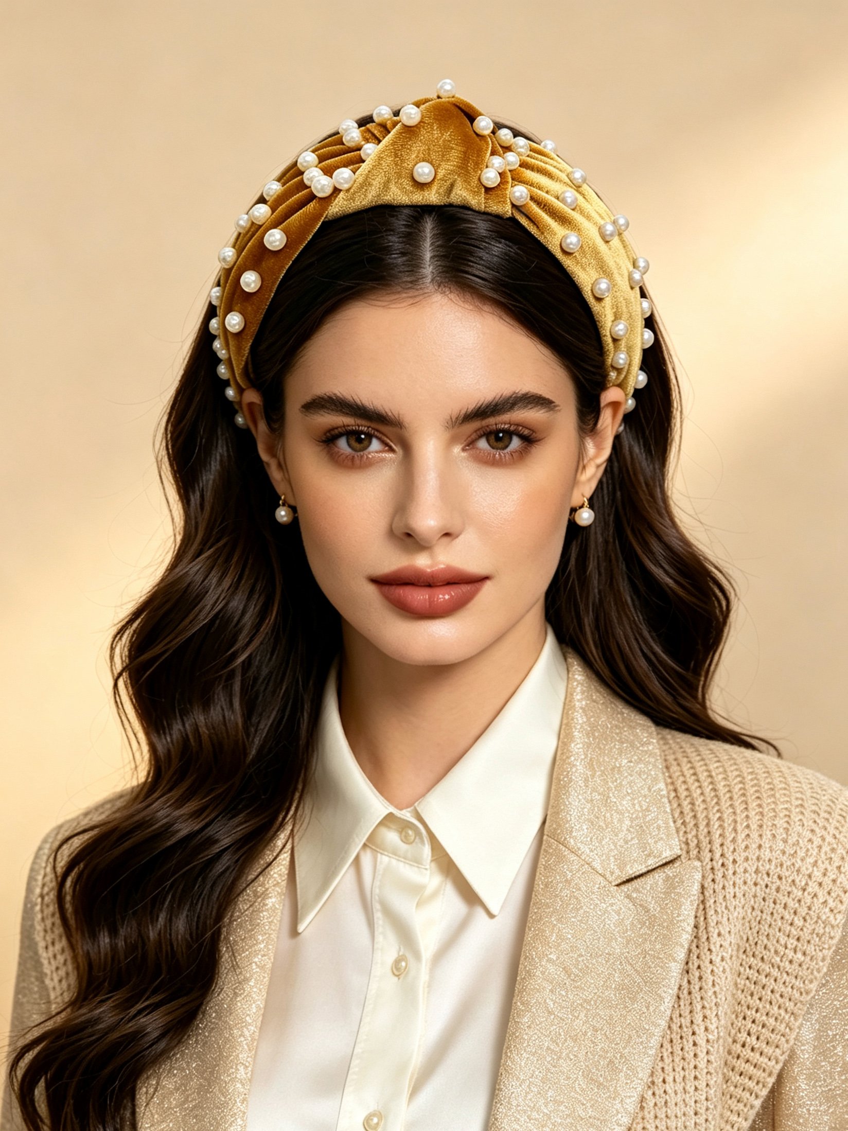 طوق شعر أصفر سادة