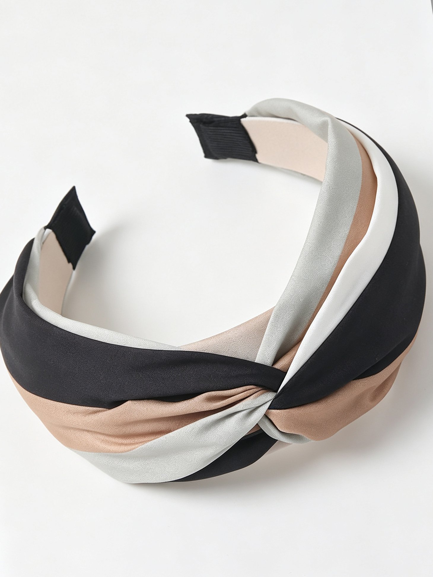 Fabric Spliced Stripe Knotted Headband
