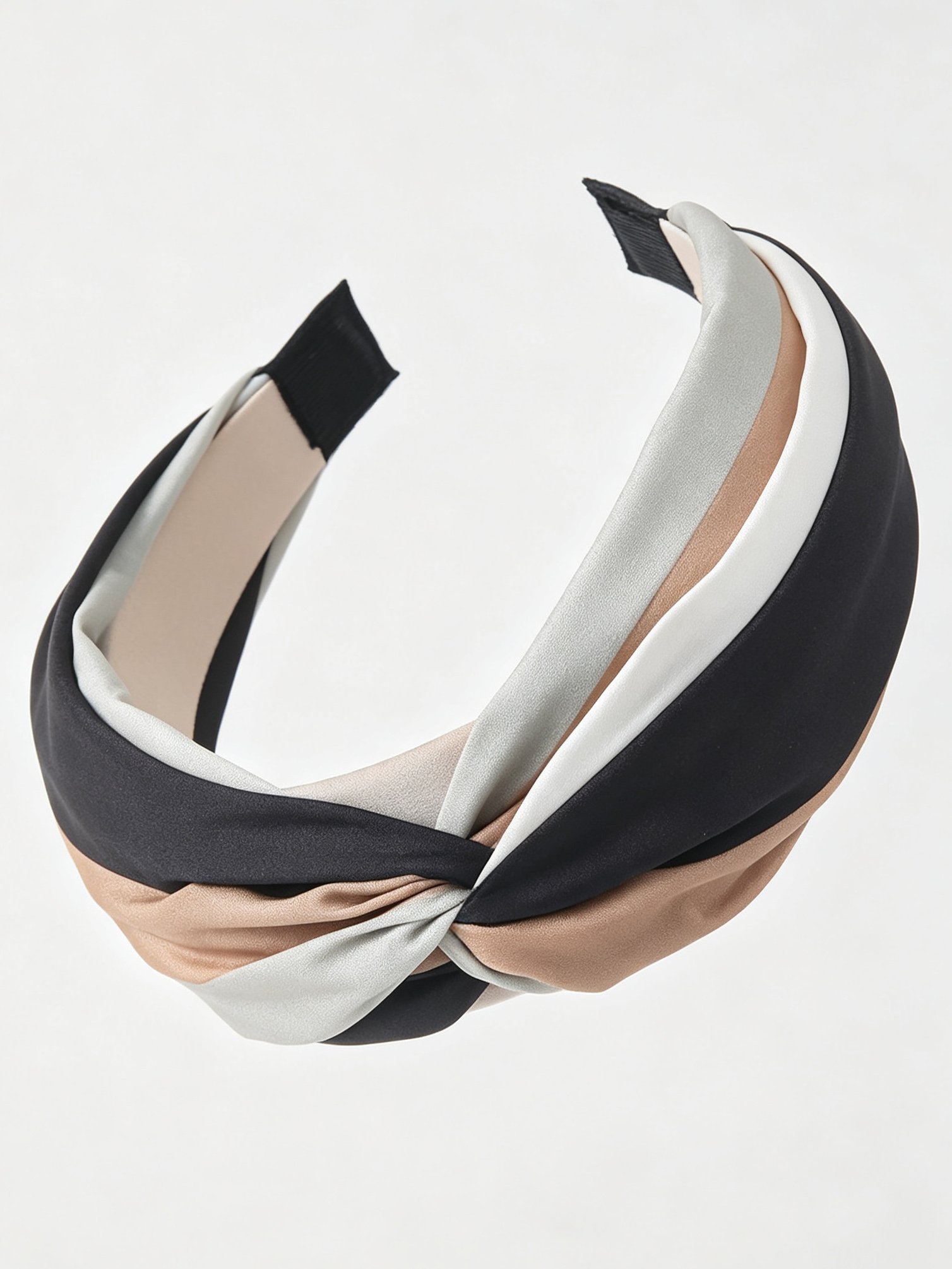 Fabric Spliced Stripe Knotted Headband