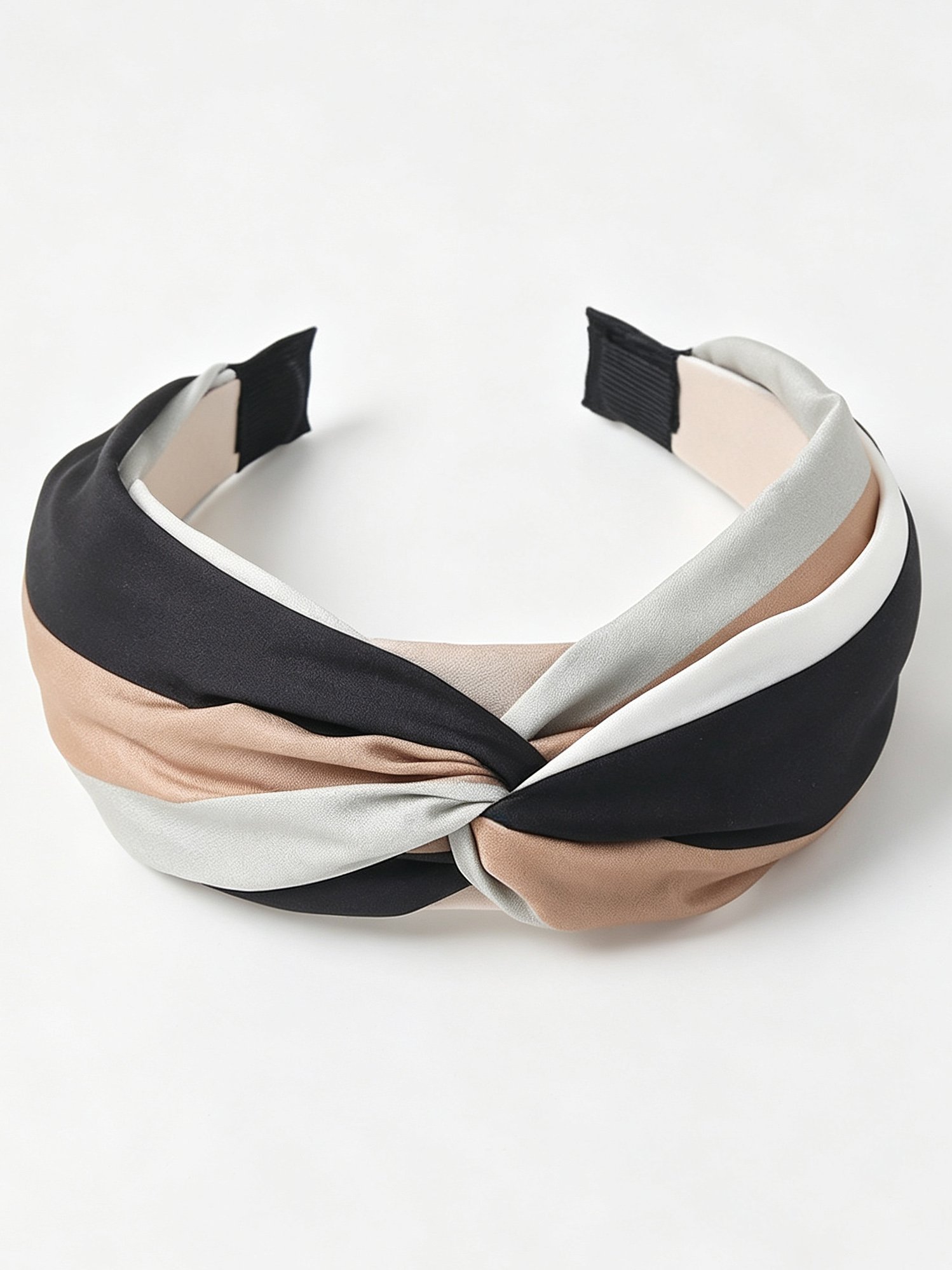 Fabric Spliced Stripe Knotted Headband