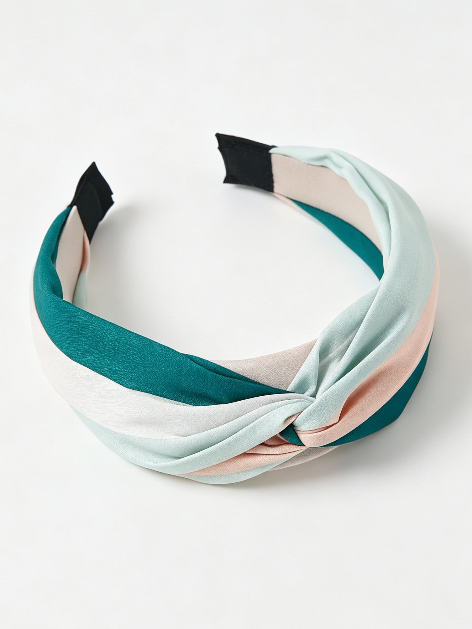 Fabric Spliced Stripe Knotted Headband