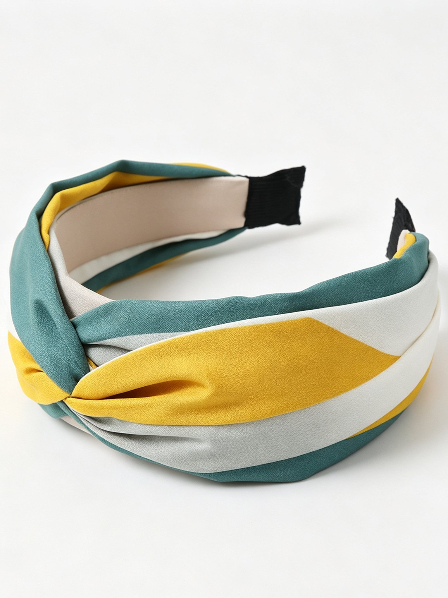 Fabric Spliced Stripe Knotted Headband