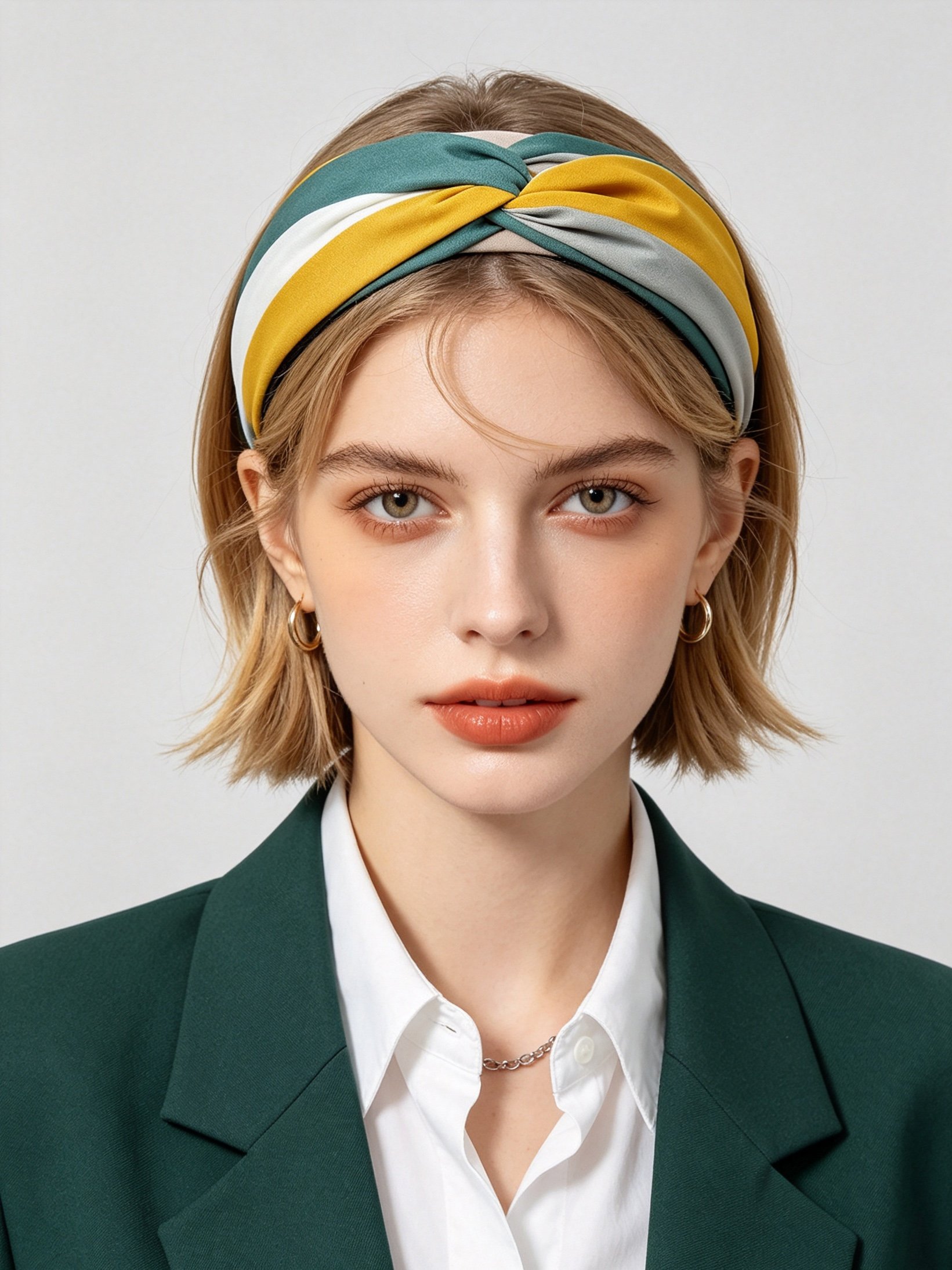 Fabric Spliced Stripe Knotted Headband
