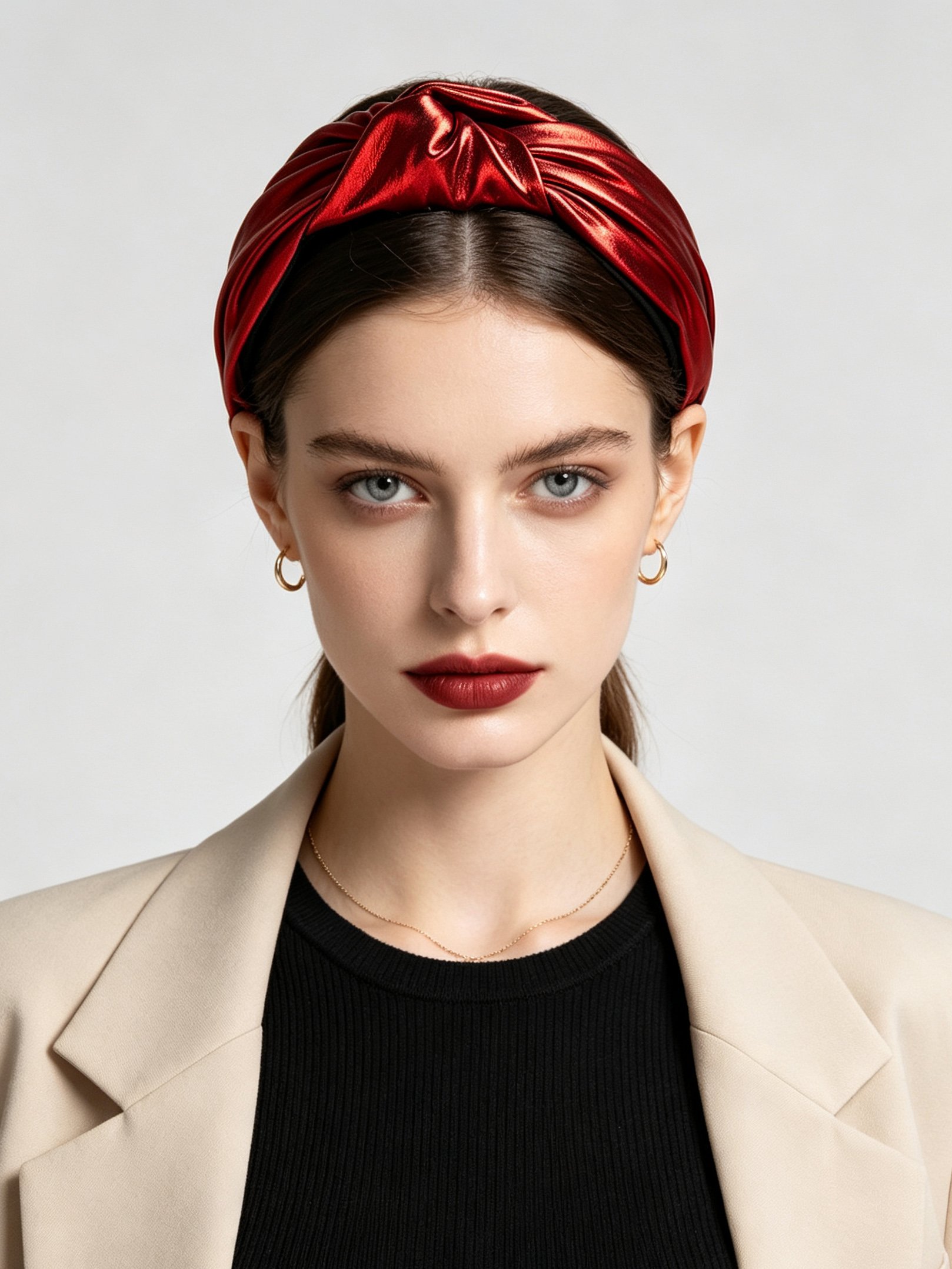 PU Leather Wide Knotted Headband
