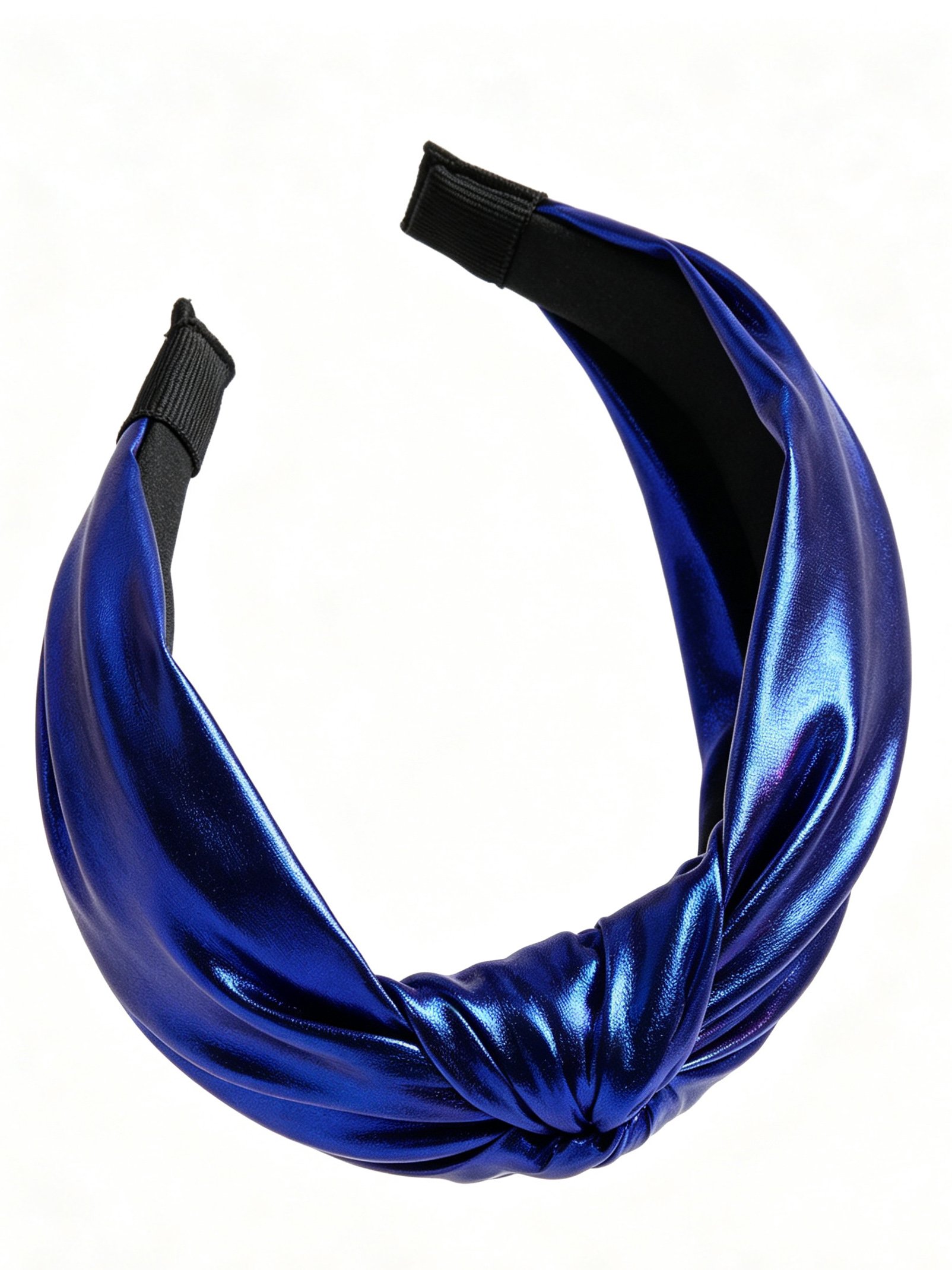 طوق شعر أزرق داكن معقود