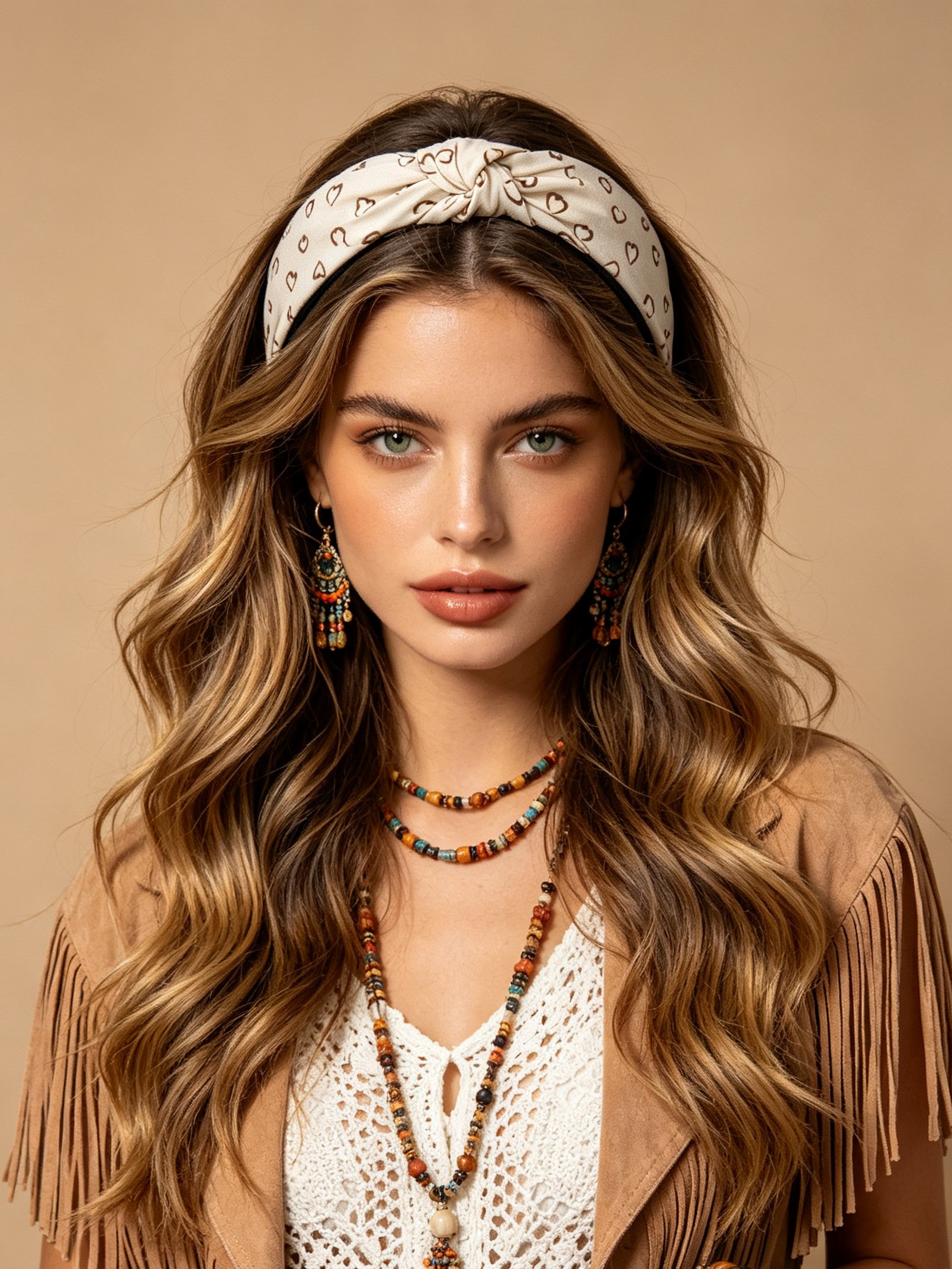 Vintage Wide Heart Pattern Headband