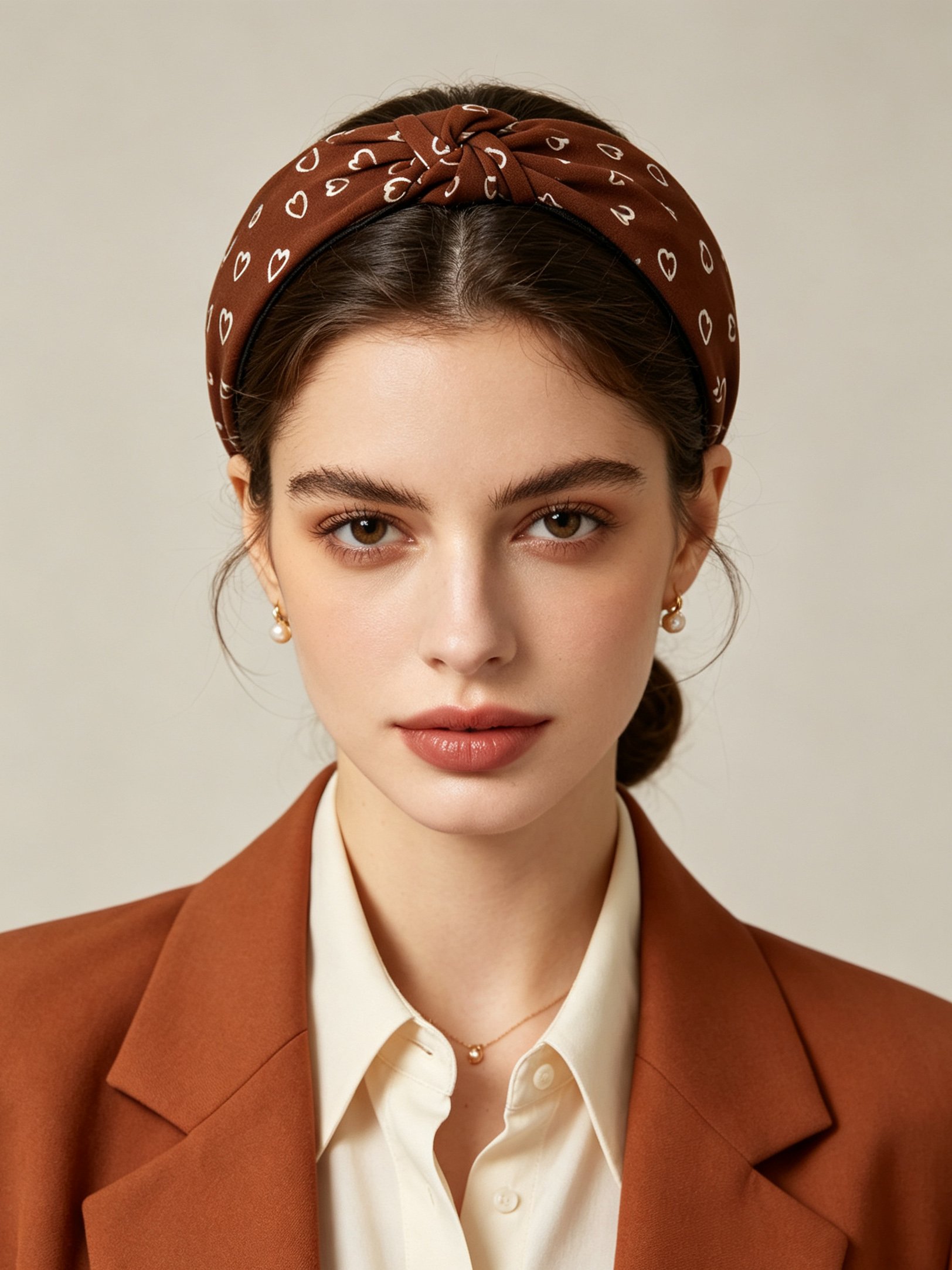 Vintage Wide Heart Pattern Headband