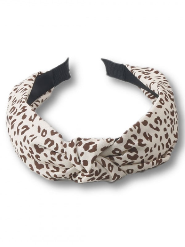 Vintage Wide Leopard Print Headband